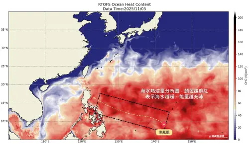 ▲鳳凰颱風將經過又暖又充滿能量的區域，未來三天之內將急速增強，抵達呂宋島時很可能已經達到強颱等級。（圖/台灣颱風論壇）