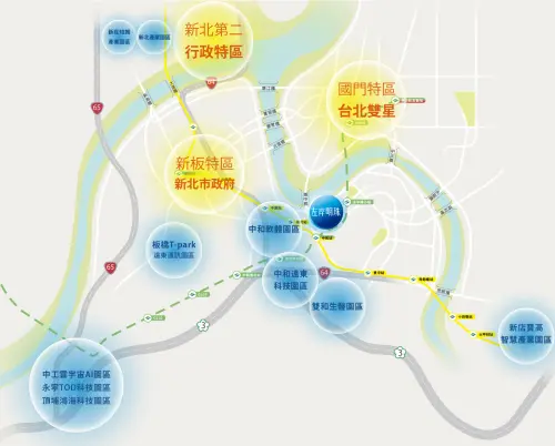 ▲甲山林集團推出的中和「左岸明珠」建案，主打步行8分鐘可到雙捷運「中和站」、一橋到台北市，也鄰近中和軟體園區、中和遠東科技園區等。（圖／取自左岸明珠官網）