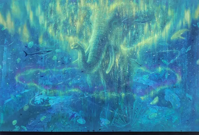 ▲〈漂流系列：宇宙海洋觀測站〉 166 cm × 245cm。已被收藏（圖／玲廊滿藝提供）