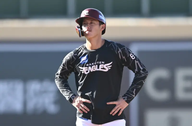 ▲東北樂天金鷲外野手辰己涼介確定無法站上投手丘，他笑說，希望台灣球迷幫忙請願。（圖／桃園市政府提供）