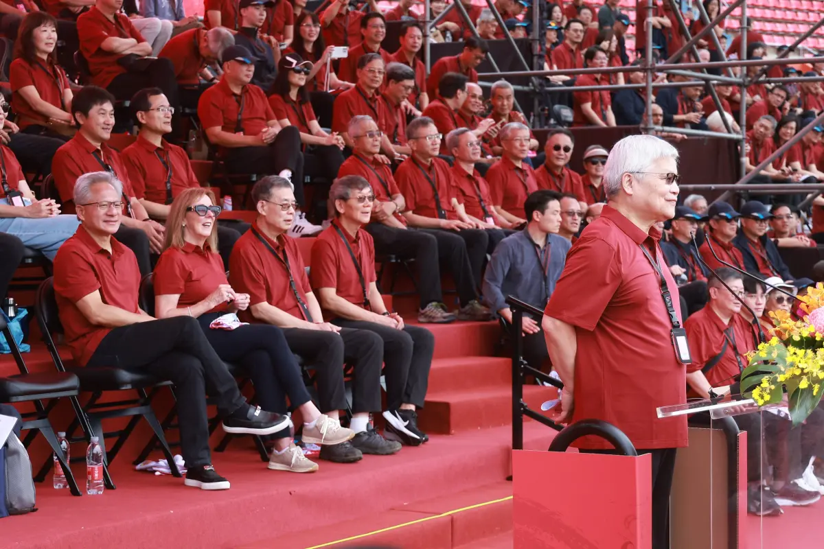 ▲原外界預期台積電創辦人張忠謀也將出席，卻未見他身影，甚至也沒看見貼有他名牌的座位。（圖╱記者葉政勳攝）