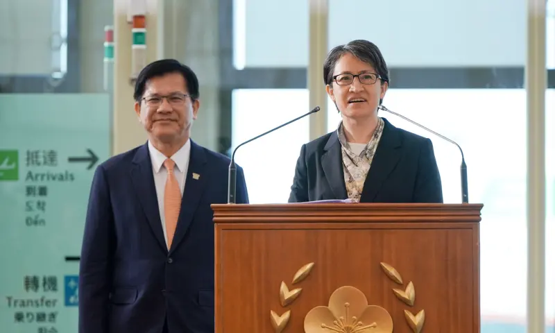 ▲史無前例！蕭美琴站上歐洲議會演說，林佳龍曝：很多人都哭了。（圖／林佳龍臉書）