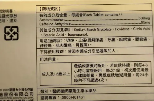 ▲乙醯胺酚止痛藥。（圖／記者張家瑋攝2025.11.09）