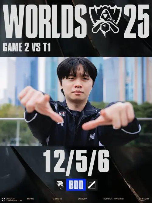 ▲Bdd梅爾打出12/5/6的超神戰績。（圖／X@LOL Esports）