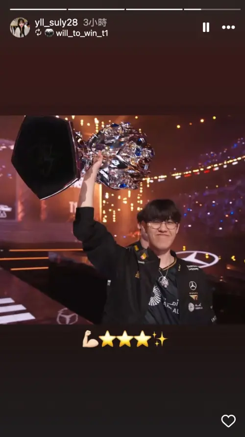▲文慧真在IG轉發許多弟弟奪冠的限時動態。（圖／翻攝自文慧真IG@yll_suly28）