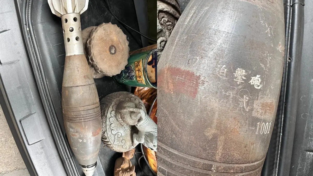 我抱了一顆砲彈！台南二手商清屋驚魂 他嚇傻報警、軍方也來了