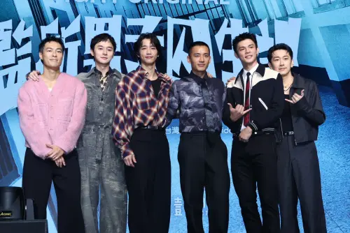 ▲《監所男子囚生記》六名男演員參與，粉絲直呼像是可以組成F6，直接原地出道。左起為微監製楊祐寧、張軒睿、劉以豪、陳澤耀、邱以太、施名帥。（圖／朱永強攝影）