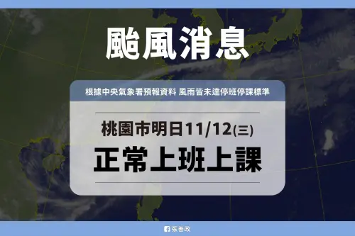 ▲桃園市明（12）日正常上班上課。（圖／桃園市政府）