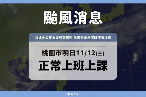▲桃園市明（12）日正常上班上課。（圖／桃園市政府）