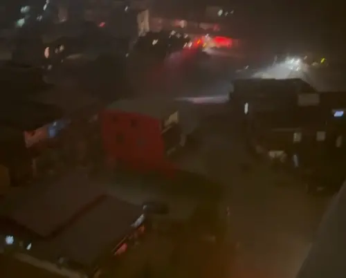 ▲民眾從飯店高樓拍下蘇澳街頭淹水現況。（圖／Threads＠troyjtr）