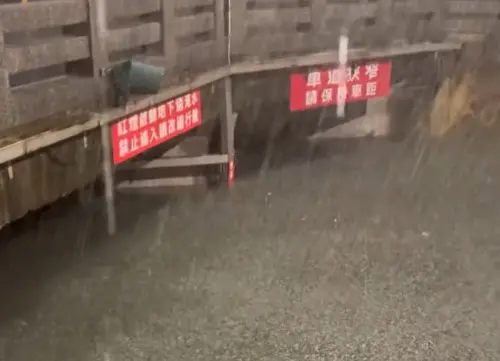 ▲致災豪雨灌進宜蘭羅東，地下道淹成泳池，車輛完全無法通行。（圖／Threads@eee565h授權提供）