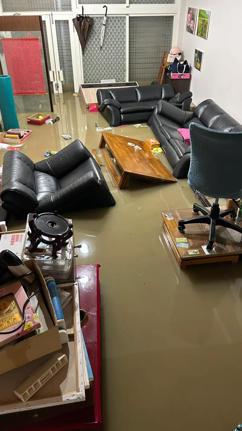 鳳凰沒來、雨先到！《颱風論壇》執行長也受災　蘇澳家水淹半層樓