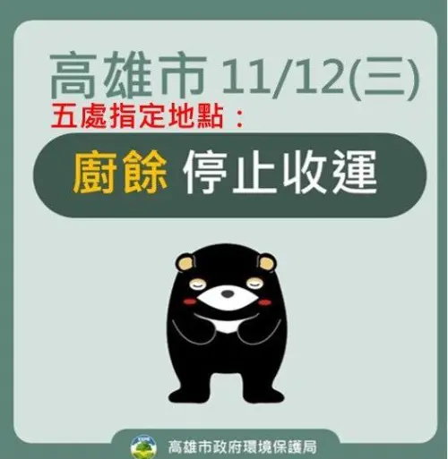 ▲高雄市11月12日垃事業廚餘停止收運。（圖／高雄市環保局提供 ksepb.kcg.gov.tw/）