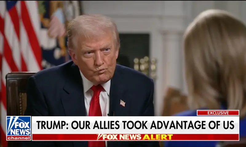 ▲美國總統川普（Donald Trump）11日接受福斯新聞專訪，替開放中國留學生赴美留學辯護，並說「很多我們的盟友也不是我們的朋友」。（圖／翻攝自福斯新聞）