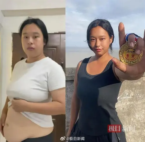 ▲中國遼寧25歲女子趙鐵柱，參加海島求生賽成功生存35天，獲得季軍、女子組冠軍，她也分享在島上吃老鼠、海鮮，瘦了14公斤。（圖／翻攝自微博）