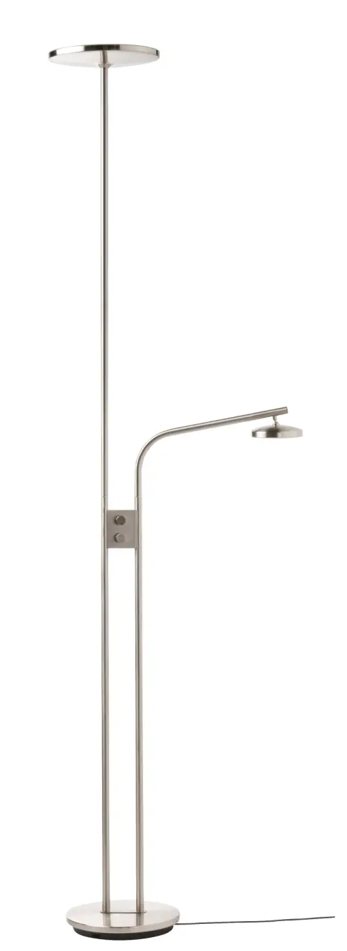 ▲ISJAKT Led上照落地燈／閱讀燈，可調光／鍍鎳，180公分，售價2799元。（圖／IKEA提供）