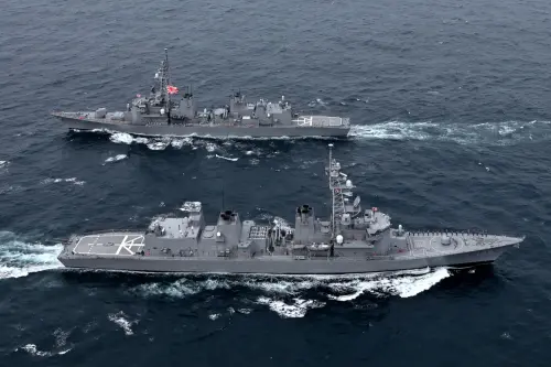 Two Japan Maritime Self-Defense Force (JMSDF) warships. (JMSDF)