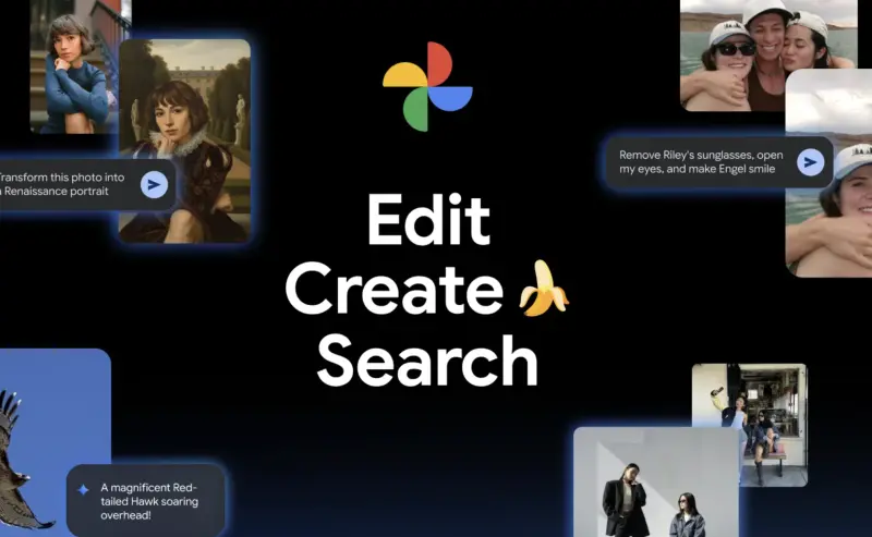 ▲Google相簿加入六項新功能，導入「Nano Banana」模型，讓用戶可一鍵創作風格化影像。（圖／翻攝官網）