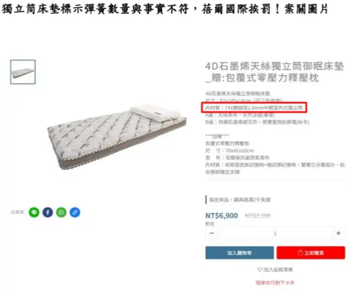 蓓爾國際床墊「偷彈簧」！標示741顆實際僅有351顆　遭公平會開罰
