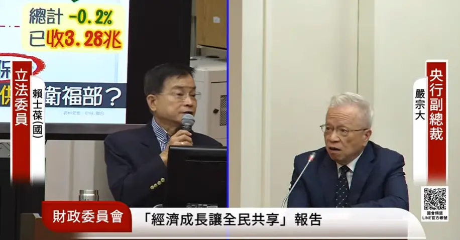 ▲台美關稅談判近尾聲，傳出美方要求台灣投資比照日韓3500億美元起跳，立委擔憂可能動用到外匯存底？央行副總裁嚴宗大今（13）日表示，要看外匯市場情況及央行有沒有進場干預。（圖／擷取自立法院議事轉播）