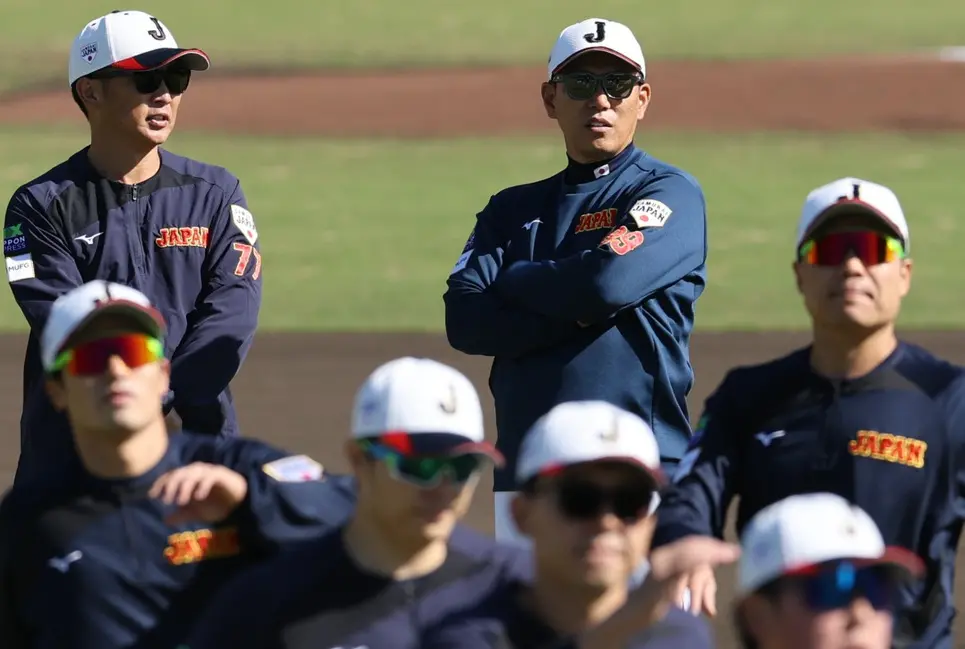 ▲WBC經典賽「大魔王」日本隊本屆由總教練井端弘和（中）領軍，將於15、16日在東京巨蛋與韓國進行交流賽。（圖／美聯社／達志影像）