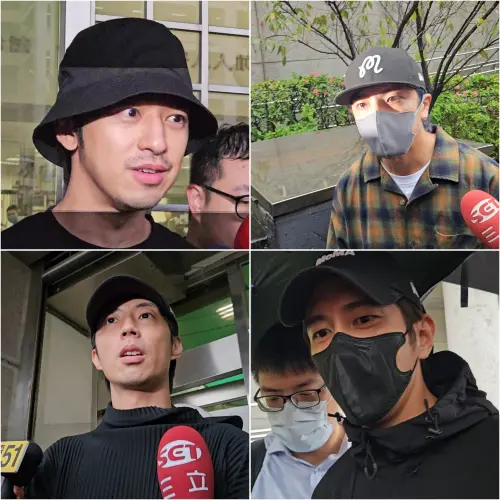 ▲陳柏霖（左上）、坤達（右上）、小杰（左下）、修杰楷（右下）等5名藝人涉嫌閃兵遭起訴，新北地檢署痛批他們身為名人卻辜負社會大眾的期待，具體求刑2年8月。（圖／記者劉松霖攝）