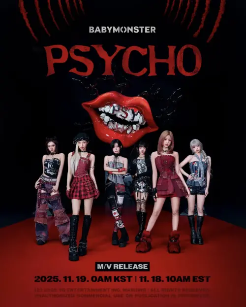 ▲BABYMONSTER新曲〈PSYCHO〉MV團體概念照。（圖／＠babymonster_ygofficial IG）