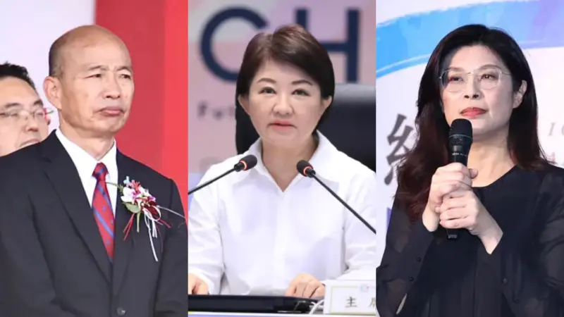 ▲國民黨「三顆太陽」成形，左起為立法院長韓國渝、台中市長盧秀燕、黨主席鄭麗文。（圖／NOWNEWS資料照、台中市政府提供）