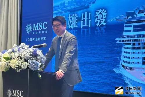 ▲地中海郵輪公司亞洲區副總裁王勇致詞。(圖／記者黃守作攝，2025.11.14)