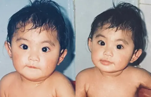 ▲子瑜童年洗澡照曝光！精緻五官等比例放大　粉絲驚呼：從小美到大。（圖／子瑜IG@thinkaboutzu）