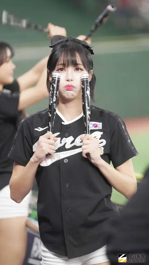 ▲本次韓國國家級啦啦隊由今年冠軍的LG雙子啦啦隊隊長車榮玹領軍。（圖／記者張一笙攝）