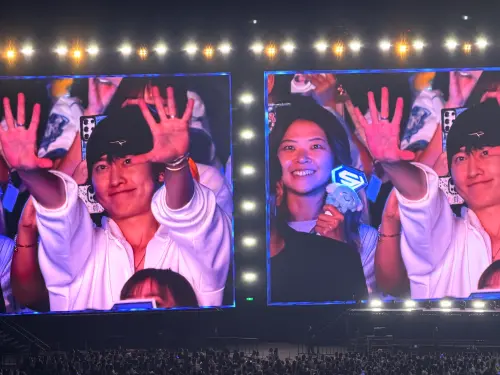 ▲Super Junior-M周覓今晚來到大巨蛋力挺SJ，全場歌迷嗨翻。（圖／讀者提供）