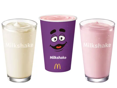 ▲麥當勞奶昔香草、草莓2種口味搭配奶昔大哥紙杯回歸，單點69元；全台12家門市限定開賣。（圖／麥當勞mcdonalds.com/tw/zh-twl）