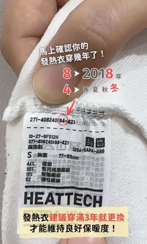 ▲許多人不知道其實發熱衣也有使用期限，其實發熱衣建議使用年限為「3個冬季」。（圖／翻攝自IG@uniqlo_taiwan）