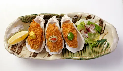 ▲單點「酥炸牡蠣」勝勢280元／勝政270元，每份三顆好滿足。（圖／慕里諾國際餐飲集團mulino.tw）