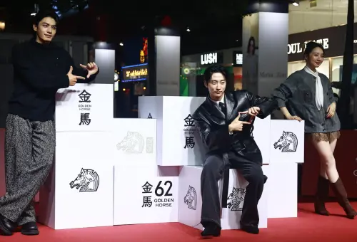 ▲宋柏緯（左起）、振永、李沐在《那張照片裡的我們》金馬影展首映會上展現亮麗丰采。（圖／記者葉政勳攝）