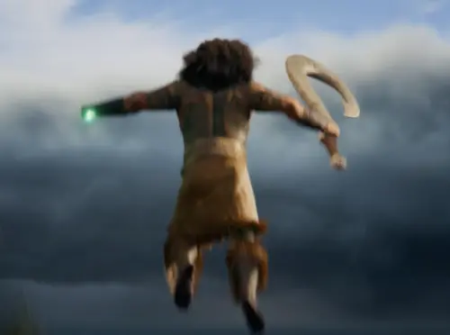 ▲巨石強森在迪士尼《海洋奇緣》真人版預告中，目前只有露出背影，還沒有正面亮相。（圖／摘自 Disney YT）