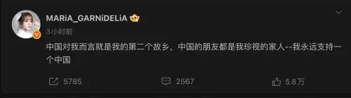 ▼日本歌手美依禮芽表態支持中國。（圖／微博@MARiA_GARNiDELiA）