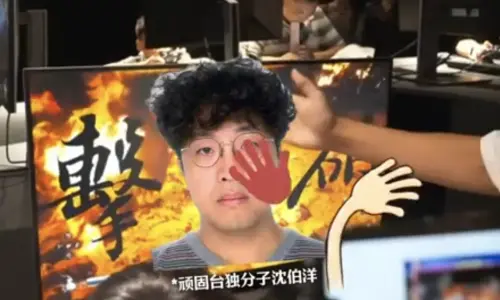 Li Xiang's animation of Shen Pao-yang being slapped. (Weibo video: Lixiang Kan Shijie)