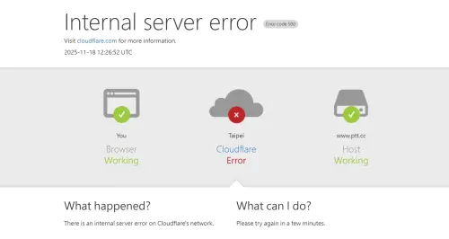 ▲Cloudflare服務出狀況，今晚民眾使用網路可能會很常看到這個畫面。（圖／翻攝畫面）