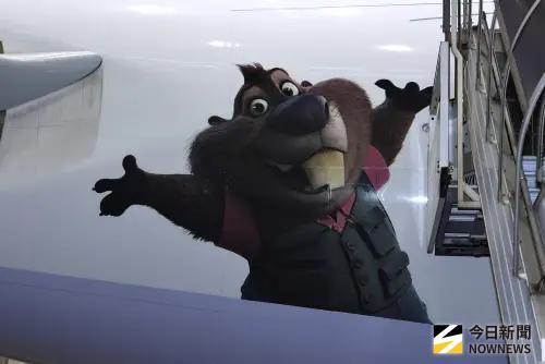 ▲華航「動物方城市2」主題彩繪機今（19）日正式出廠，首航台北-洛杉磯，超人氣主角胡尼克、哈茱蒂等躍上飛機。（圖／朱永強攝）