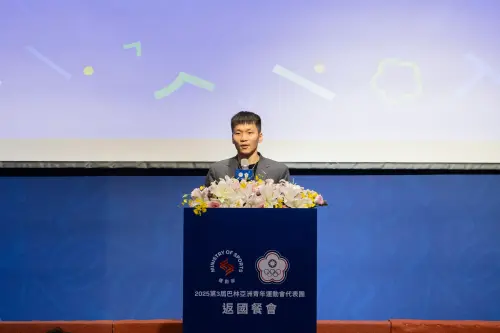 ▲李洋部長巴林亞青運返國餐會致詞。（圖／運動部提供）