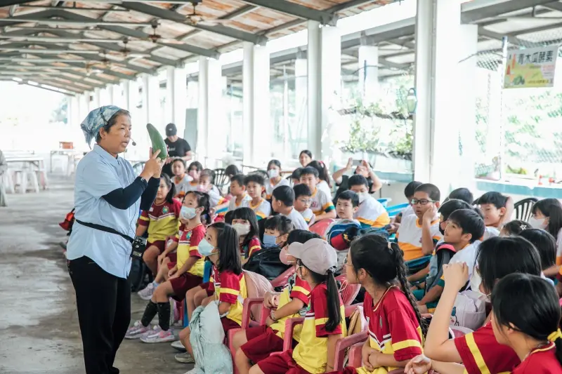 ▲8家農場與18所學校，帶領700名師生走入田間，親手採收、體驗作物旅程。（圖／屏東縣府提供）