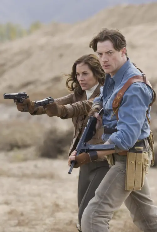 ▲布蘭登費雪（右）與瑪麗亞貝羅（左）在《神鬼傳奇3》中的配對，觀眾反應沒有很理想。（圖／摘自IMDb）