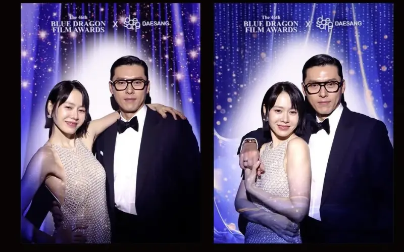 ▲孫藝真（左）是今年的青龍獎影后，但被質疑不該拿獎，她在IG補講感言以及PO跟玄彬的合照，用高EQ回應外界。（圖／IG@yejinhand）