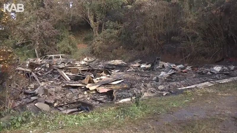 ▲日本熊本縣20日發生火警，一棟住宅發生大火，火勢延燒到附近山林，造成住宅及兩間犬舍被全數燒毀，約100隻狗狗葬身火海。（圖／翻攝自熊本放送）