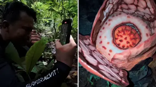 印尼科學家苦尋13年！終於找到稀有大王花　激動抱頭痛哭
