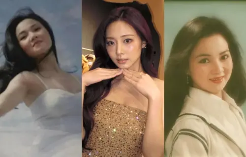 ▲子瑜（中）帶TWICE來台開唱！竟撞臉年輕白冰冰　41年前仙氣美照瘋傳。（圖／白冰冰（白雪嬅）FB、子瑜IG@thinkaboutzu）