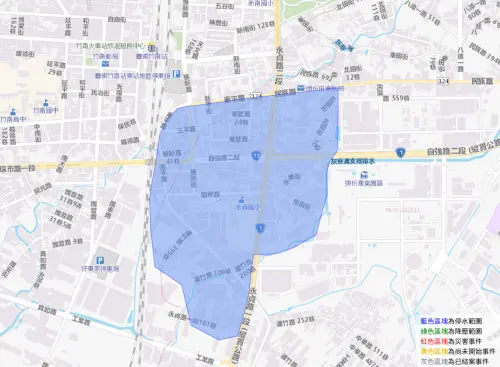 ▲頭份市永貞路及周邊進行汰換管線工程，部份區域停水。（圖／自來水公司web.water.gov.tw）