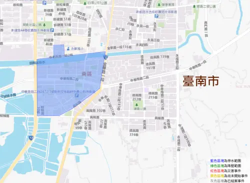 ▲南區中華西路一段等汰換管線工程，部份區域停水。（圖／自來水公司web.water.gov.tw）